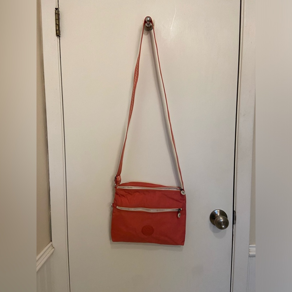 Kipling pink double zipper crossbody